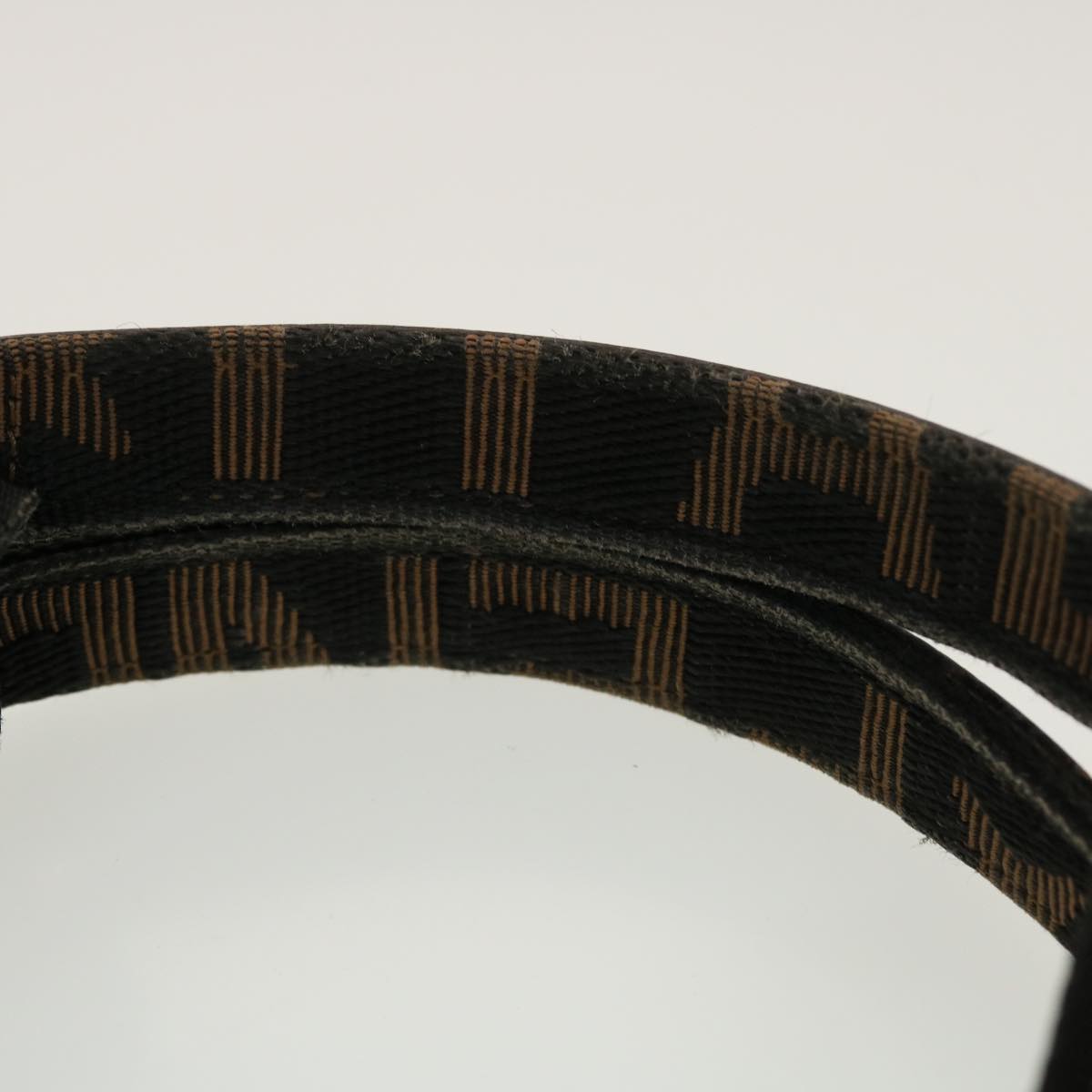 FENDI Zucca Canvas Hand Bag Black Brown 2321.26555.098 ar9639