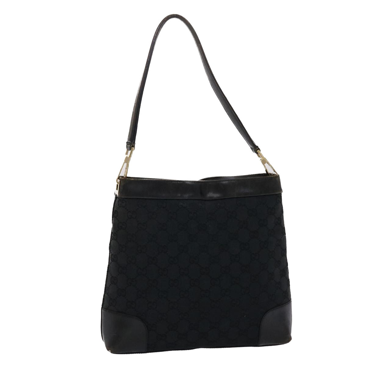 GUCCI GG Canvas Shoulder Bag Leather Black 001•4231 000926 ar9675B