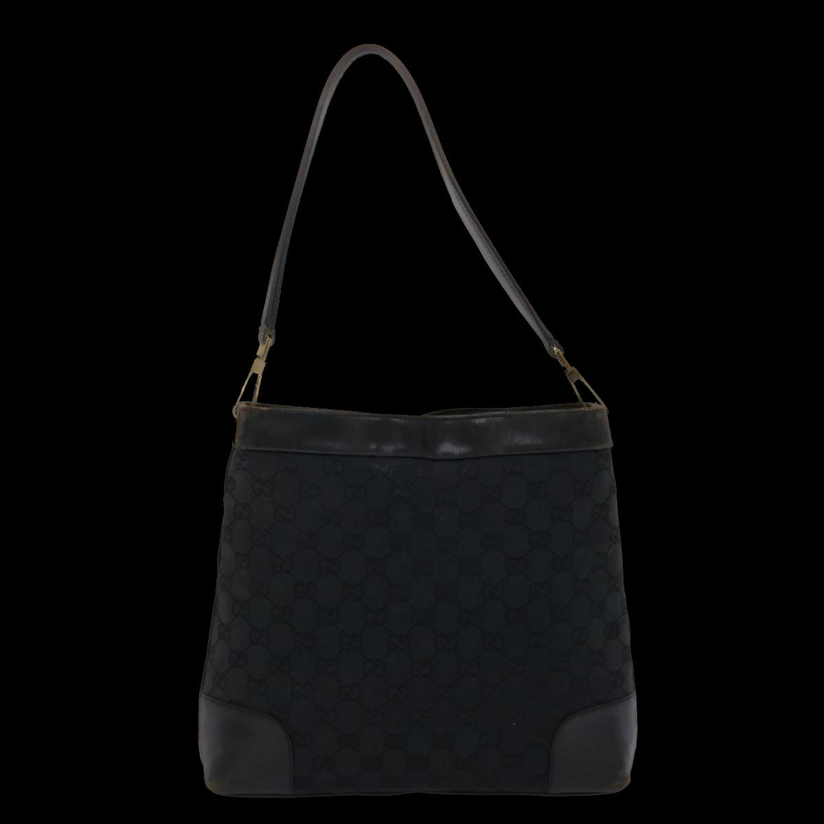 GUCCI GG Canvas Shoulder Bag Leather Black 001•4231 000926 ar9675B