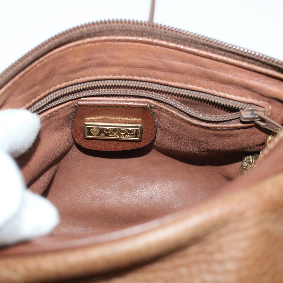 GUCCI Shoulder Bag Leather Brown 007•115•5770 ar9679B
