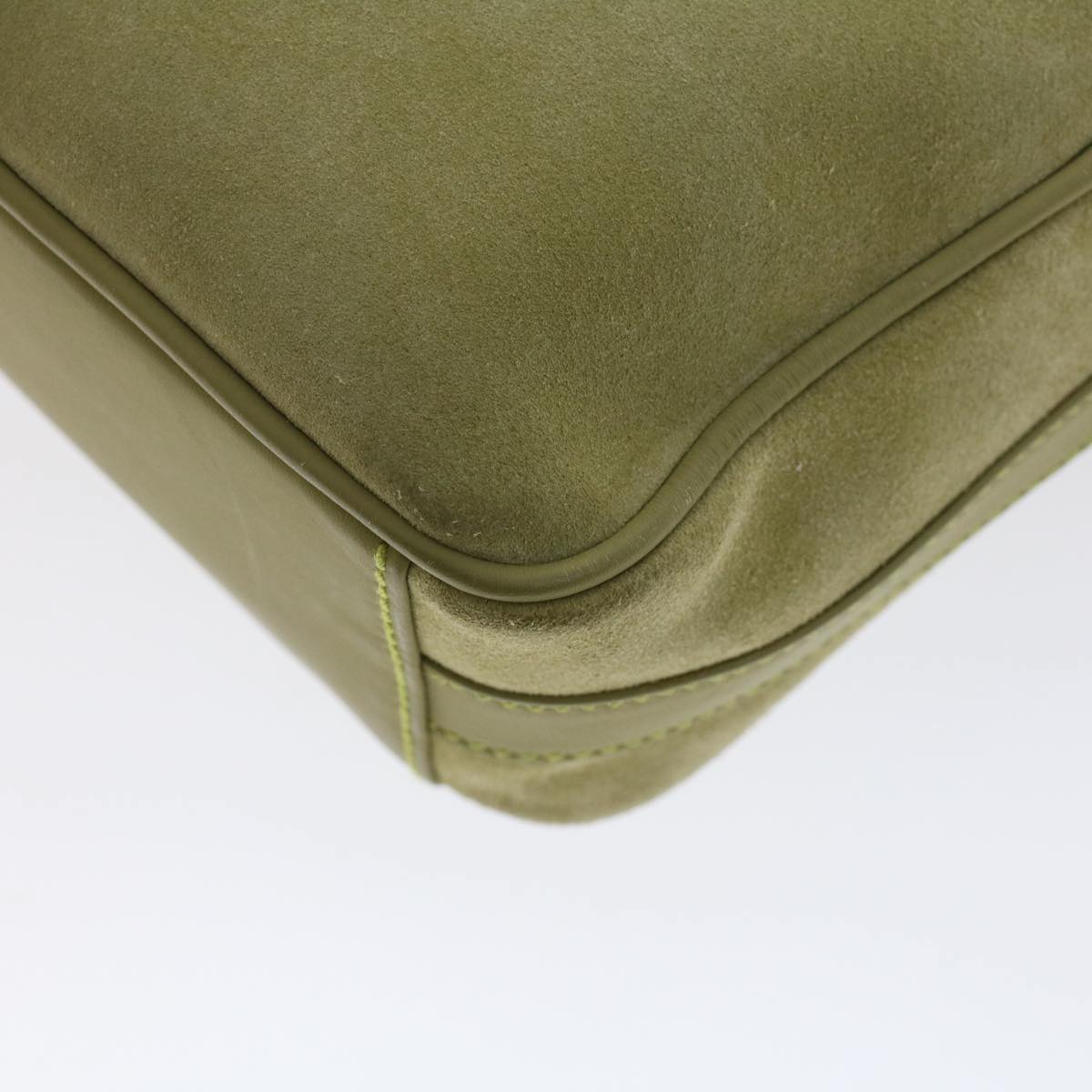 GUCCI Shoulder Bag Suede Green 007•3444•0221 ar9684B