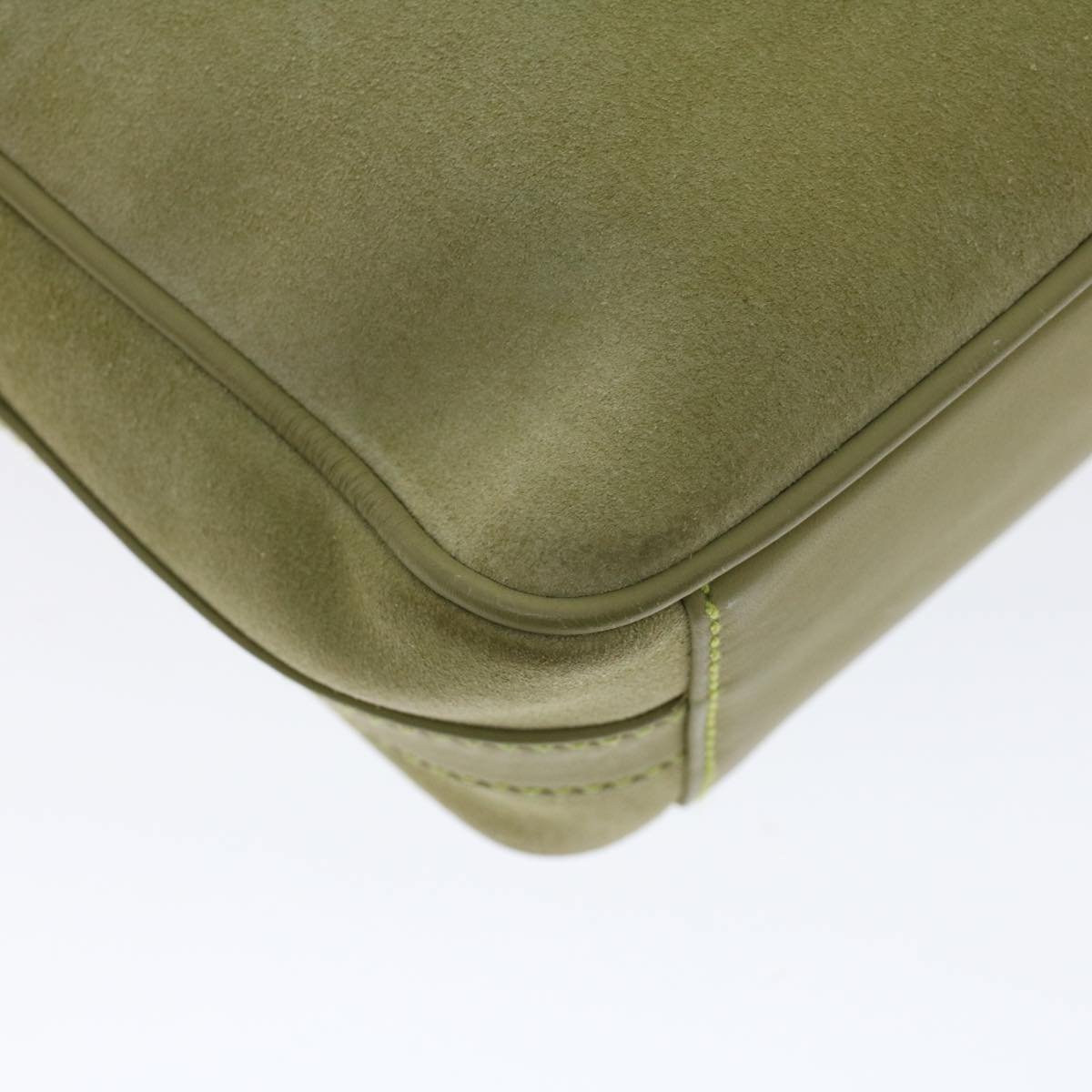 GUCCI Shoulder Bag Suede Green 007•3444•0221 ar9684B