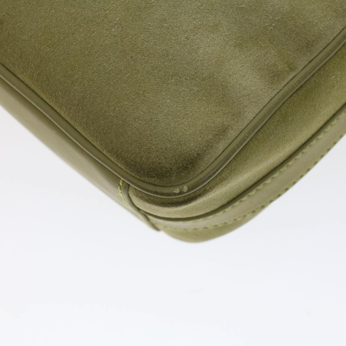 GUCCI Shoulder Bag Suede Green 007•3444•0221 ar9684B