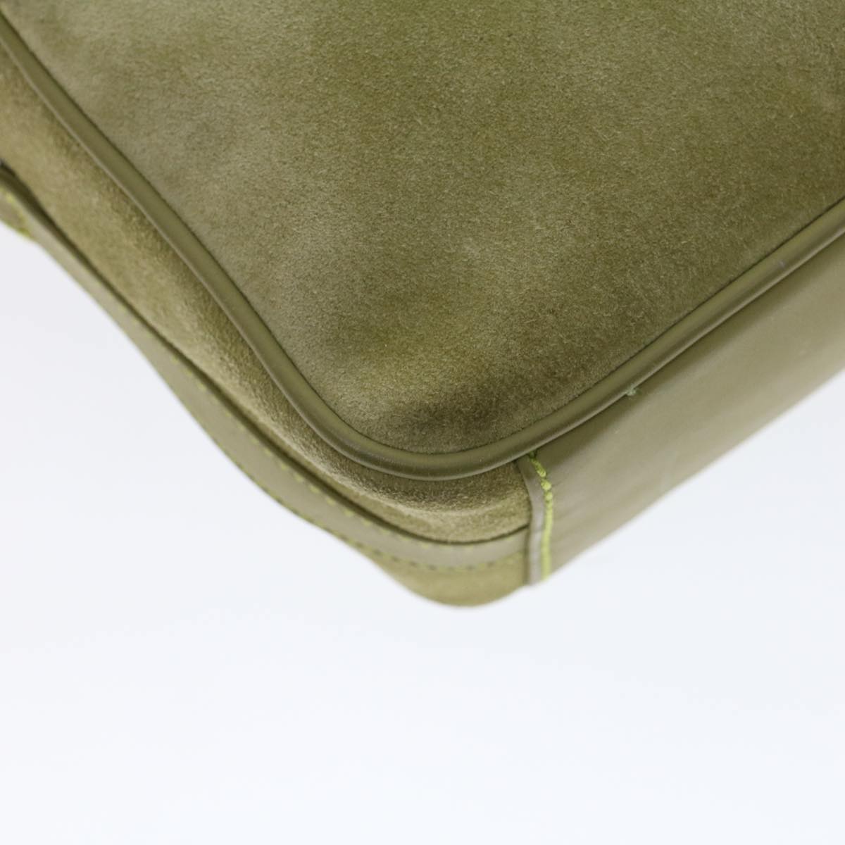 GUCCI Shoulder Bag Suede Green 007•3444•0221 ar9684B