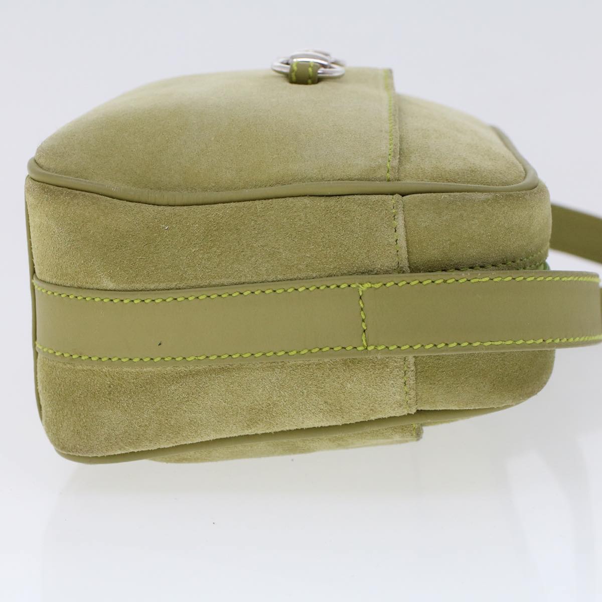GUCCI Shoulder Bag Suede Green 007•3444•0221 ar9684B