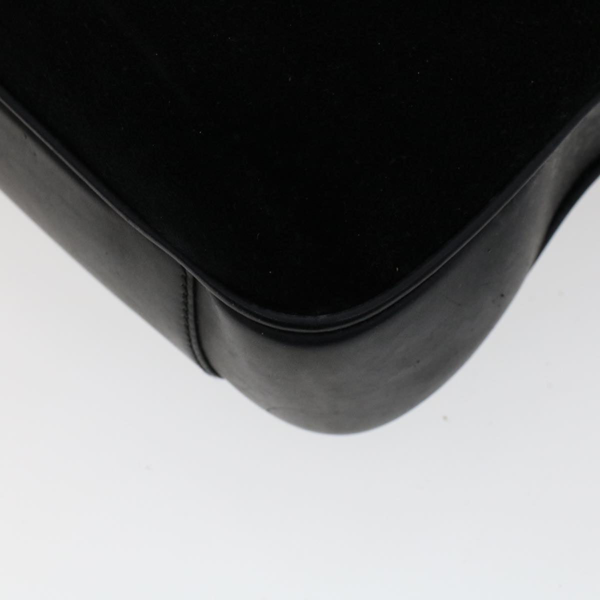 GUCCI Bamboo Shoulder Bag Suede 2way Black 001•1014•1638 ar9690B