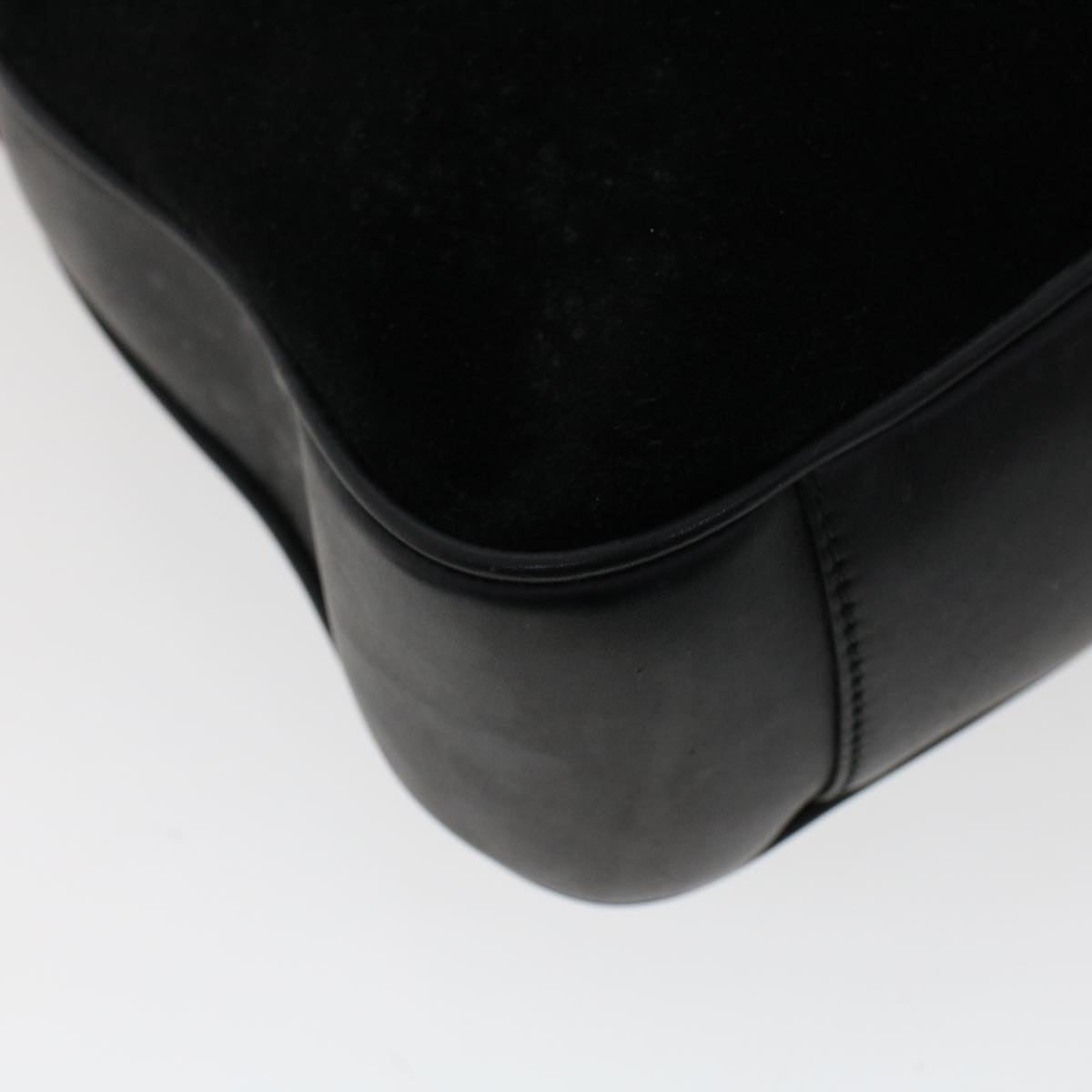GUCCI Bamboo Shoulder Bag Suede 2way Black 001•1014•1638 ar9690B