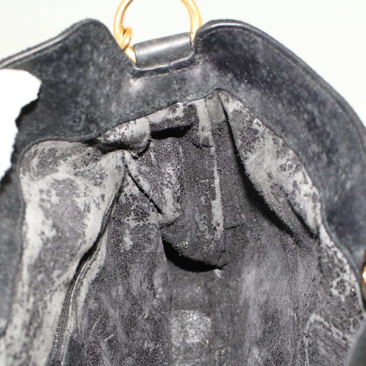 GUCCI Bamboo Shoulder Bag Suede 2way Black 001•1014•1638 ar9690B