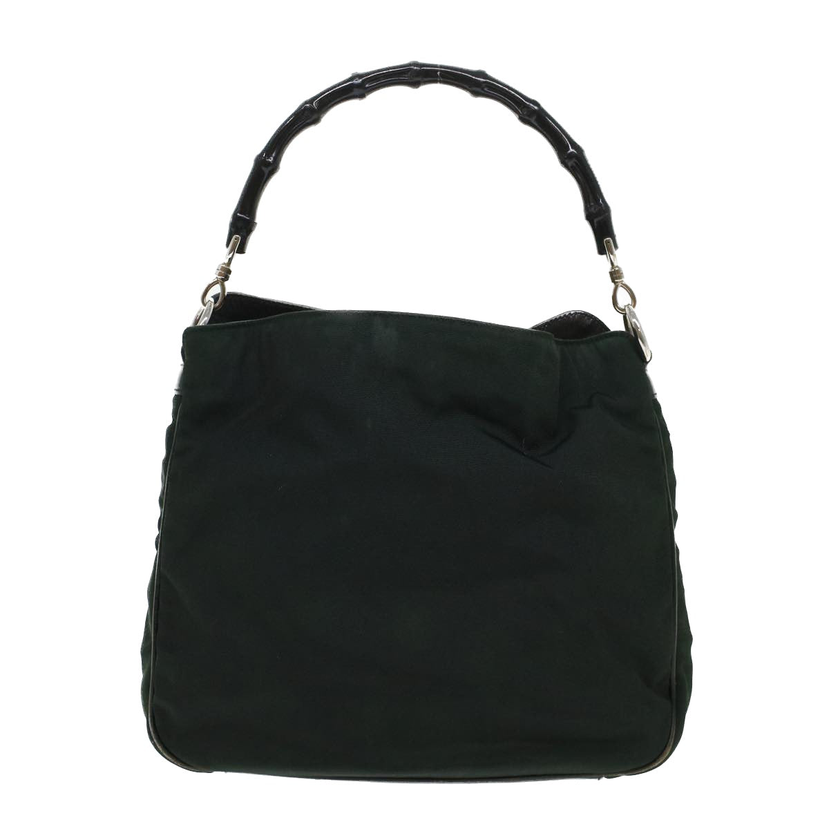 GUCCI Bamboo Shoulder Bag Nylon Leather Green 001 1638 3754 ar9698B