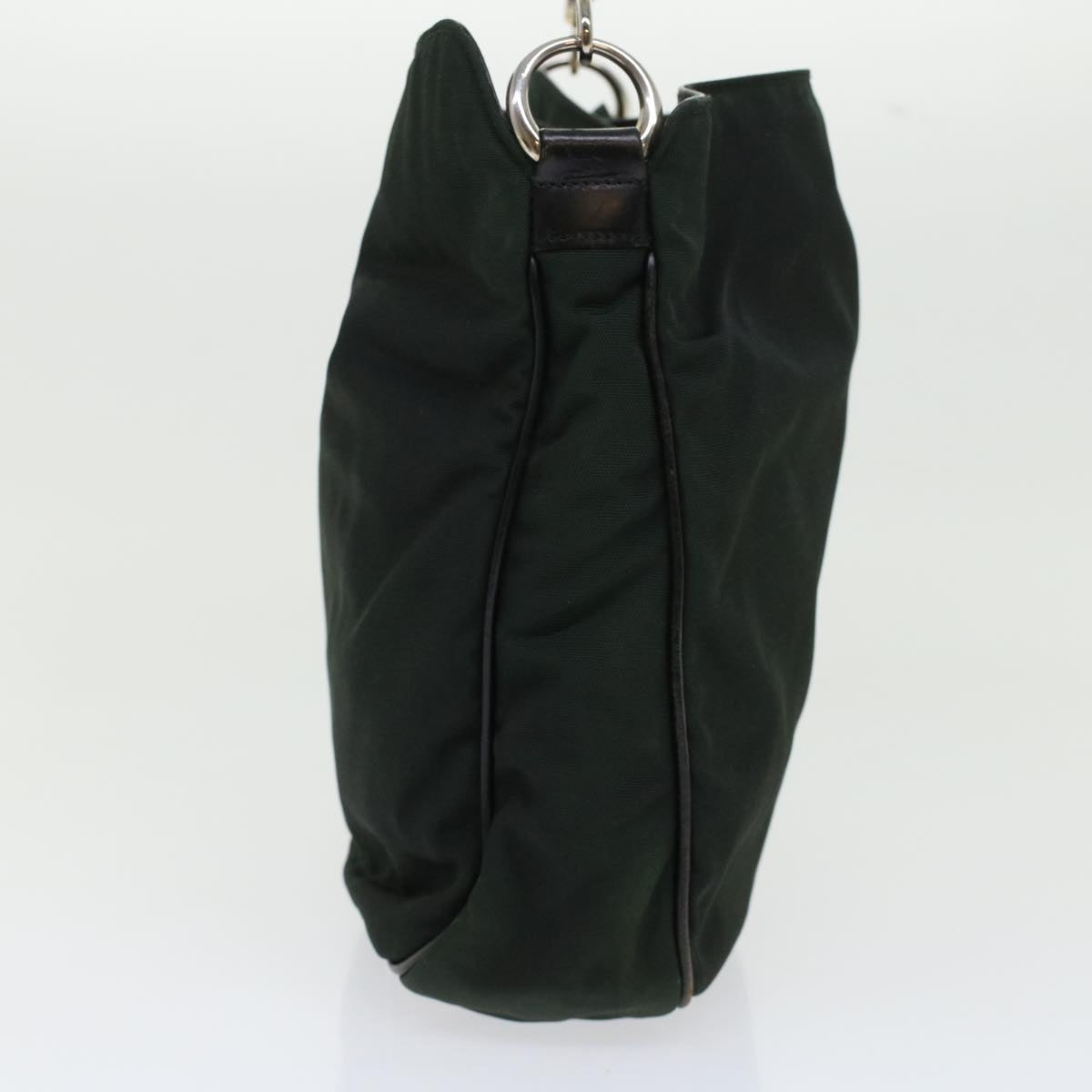 GUCCI Bamboo Shoulder Bag Nylon Leather Green 001 1638 3754 ar9698B