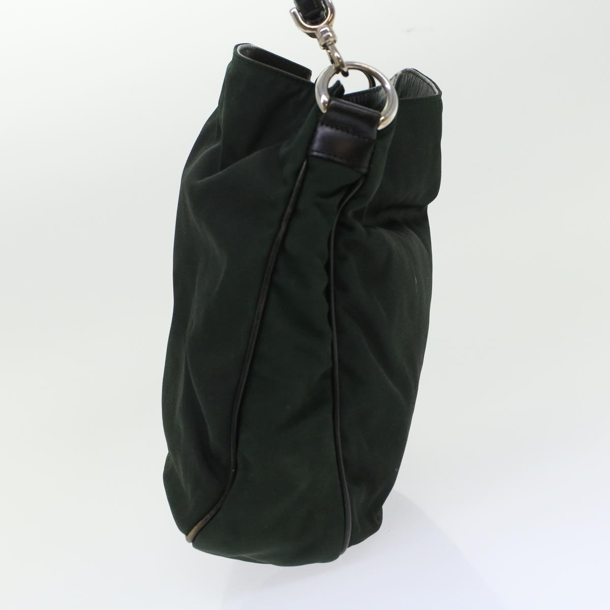 GUCCI Bamboo Shoulder Bag Nylon Leather Green 001 1638 3754 ar9698B