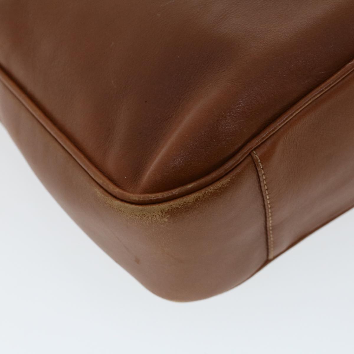 GUCCI Bamboo Hand Bag Leather 2way Brown 001•1638•2615 ar9706B