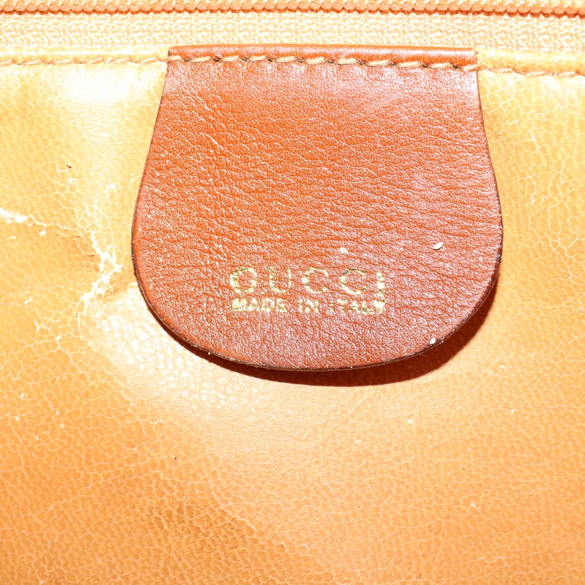 GUCCI Bamboo Hand Bag Leather 2way Brown 001•1638•2615 ar9706B
