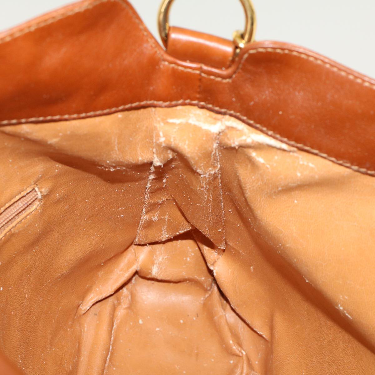 GUCCI Bamboo Hand Bag Leather 2way Brown 001•1638•2615 ar9706B