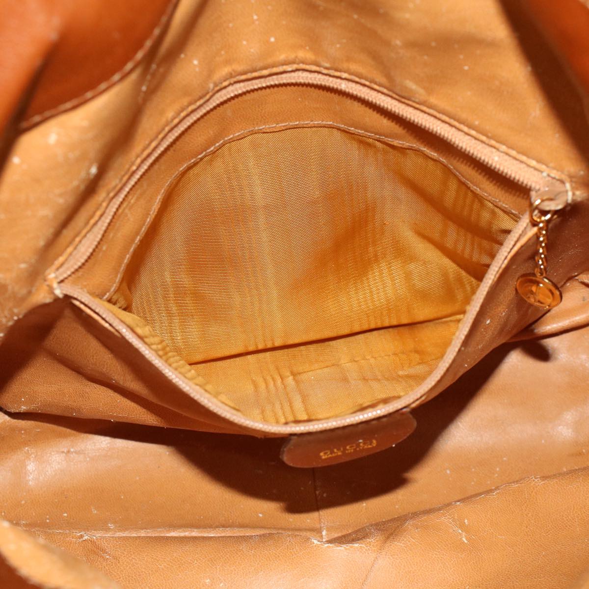 GUCCI Bamboo Hand Bag Leather 2way Brown 001•1638•2615 ar9706B