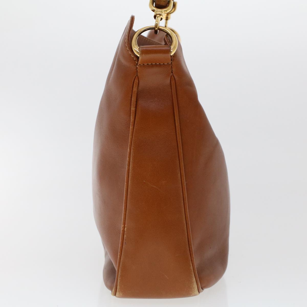 GUCCI Bamboo Hand Bag Leather 2way Brown 001•1638•2615 ar9706B