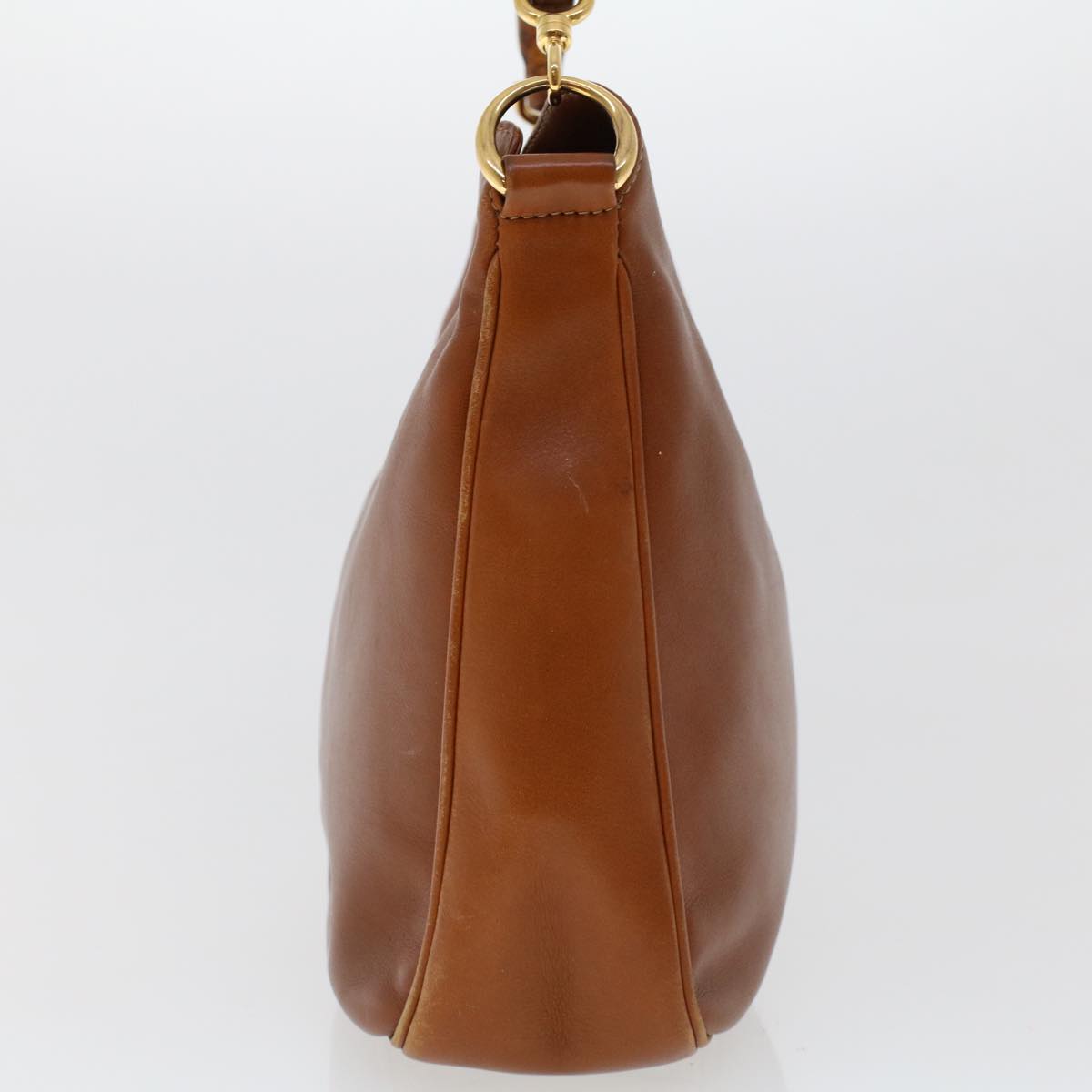 GUCCI Bamboo Hand Bag Leather 2way Brown 001•1638•2615 ar9706B