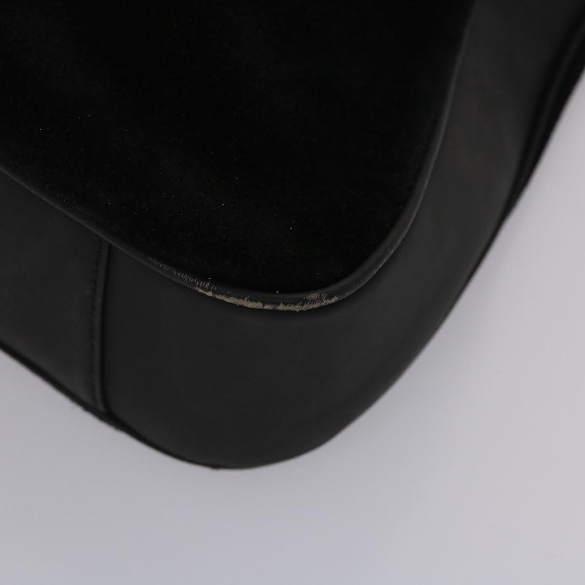 GUCCI Bamboo Hand Bag Suede 2way Black ar9709B