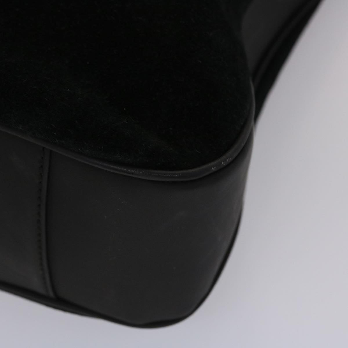 GUCCI Bamboo Hand Bag Suede 2way Black ar9709B