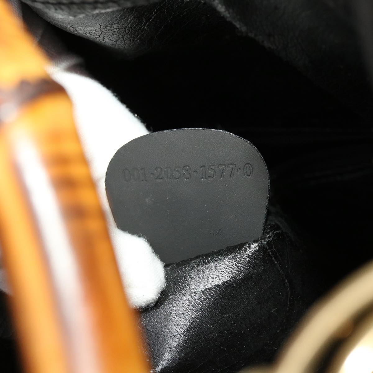 GUCCI Bamboo Hand Bag Suede 2way Black ar9709B