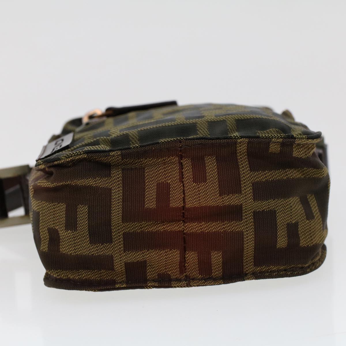 FENDI Zucca Canvas Shoulder Bag Black Brown ar9736