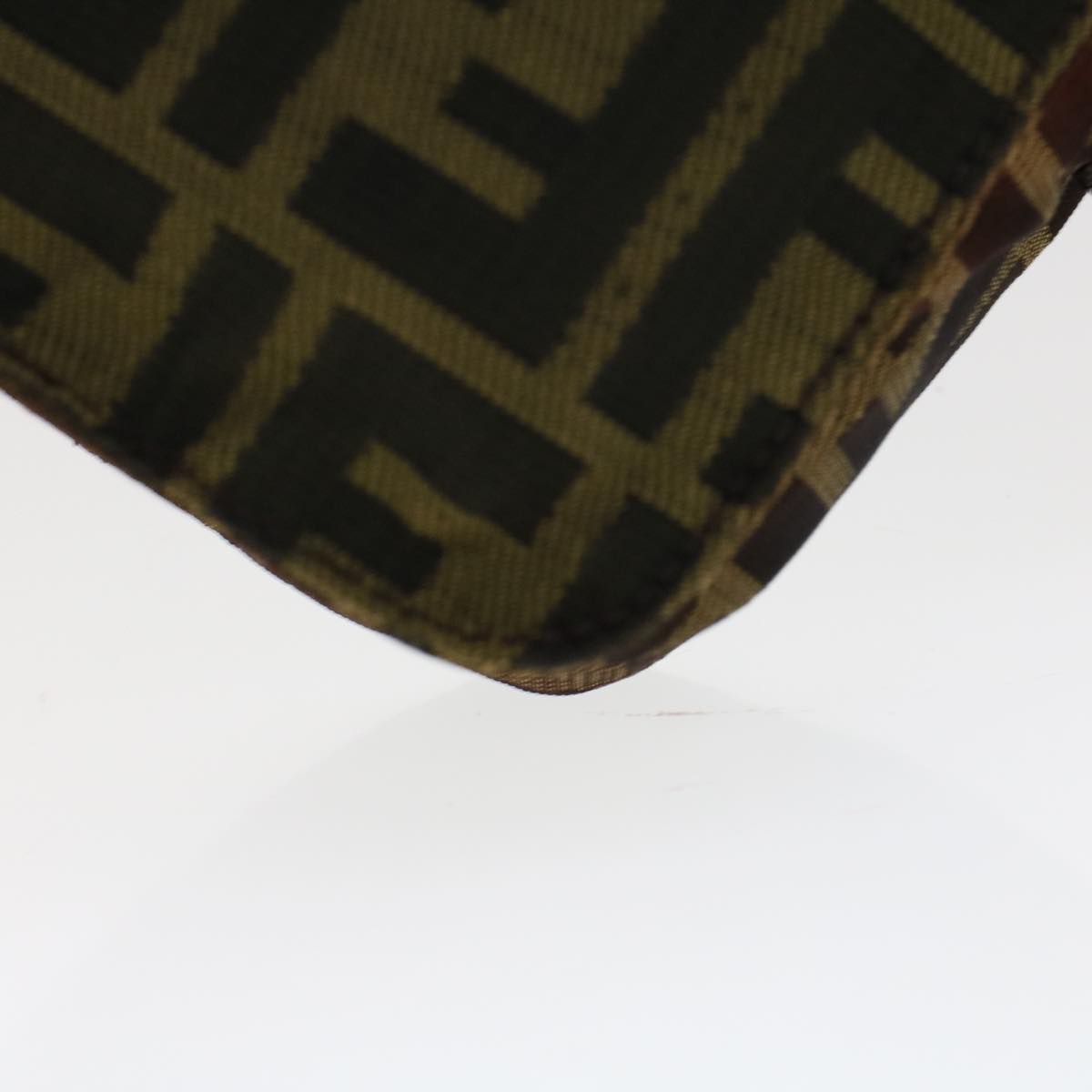 FENDI Zucca Canvas Shoulder Bag Black Brown ar9736