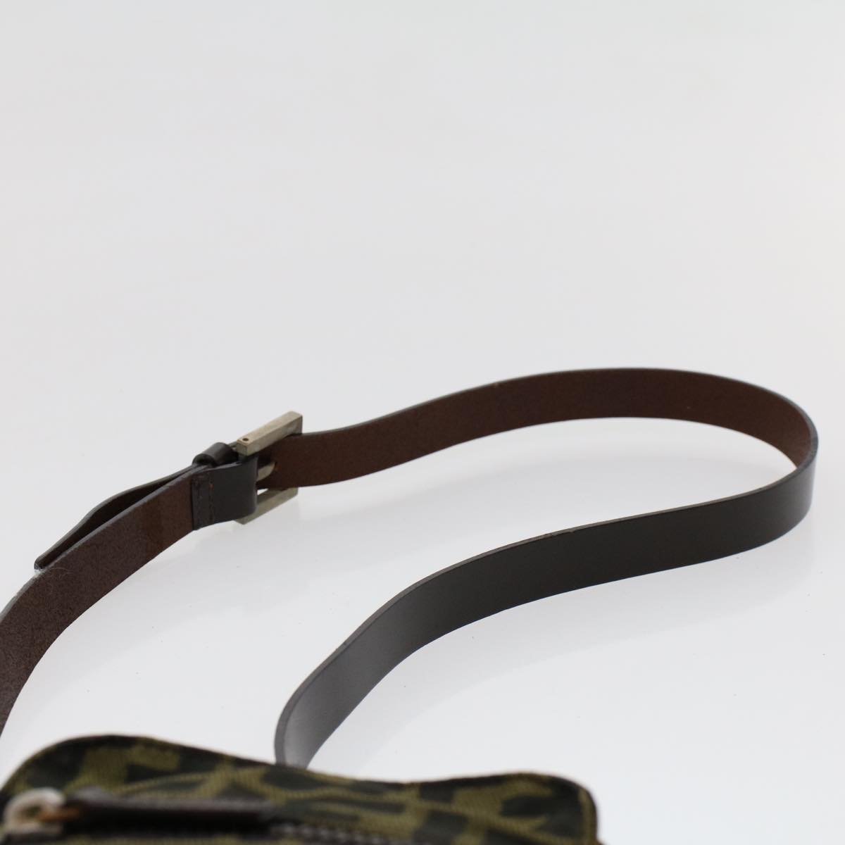 FENDI Zucca Canvas Shoulder Bag Black Brown ar9736