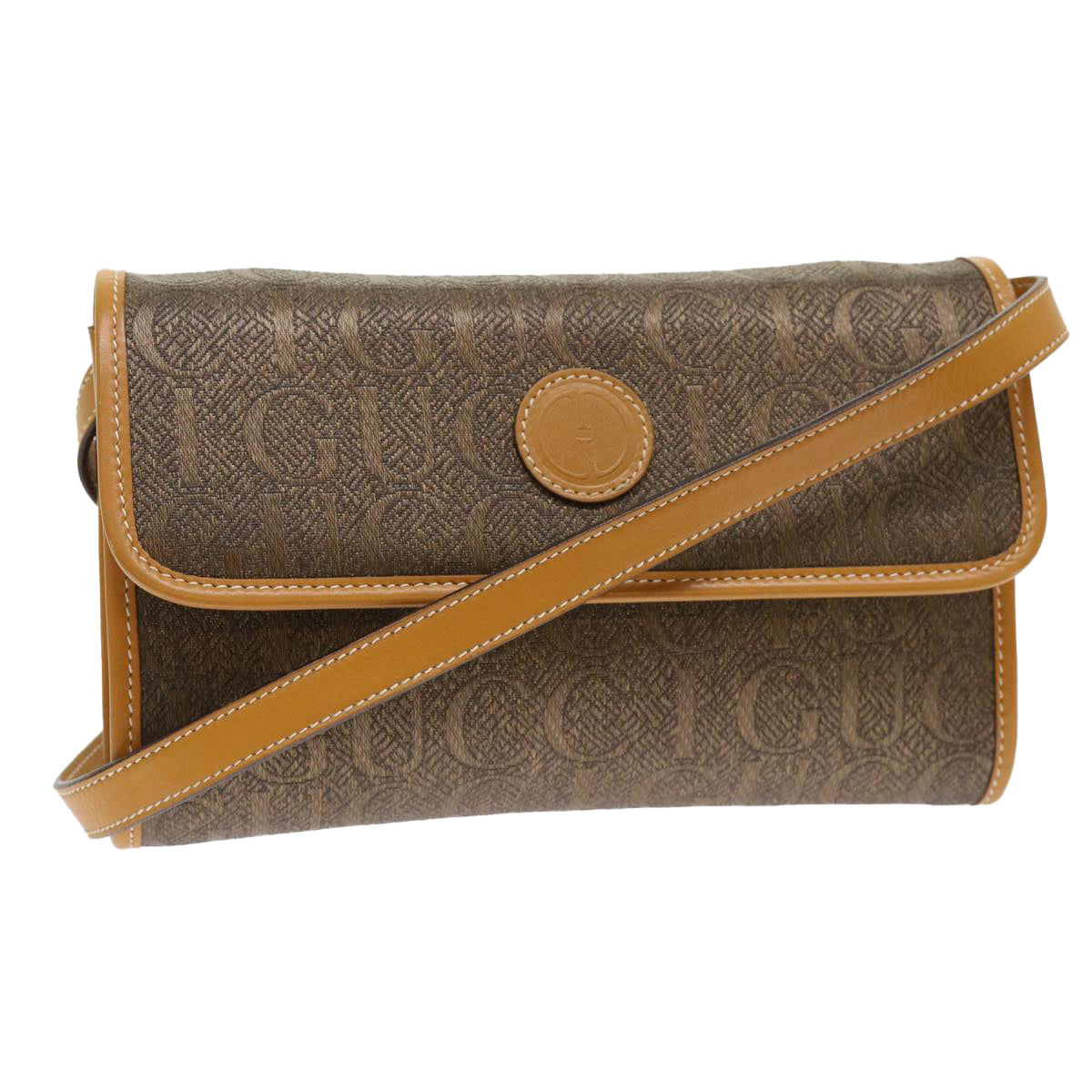 GUCCI Shoulder Bag Canvas Leather Brown 004.115.3410 ar9770