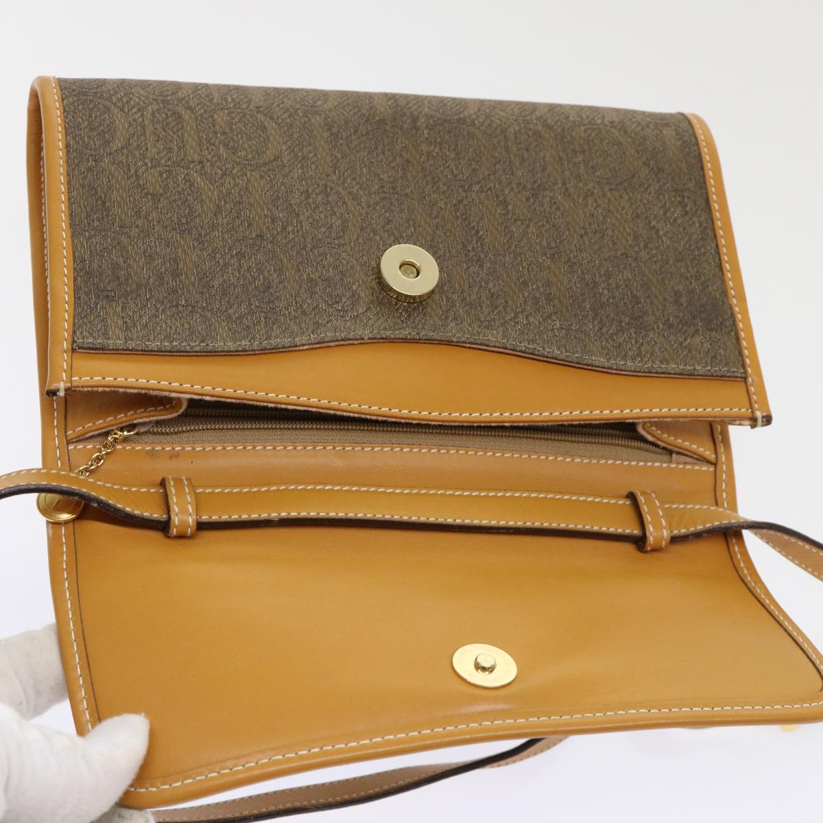 GUCCI Shoulder Bag Canvas Leather Brown 004.115.3410 ar9770