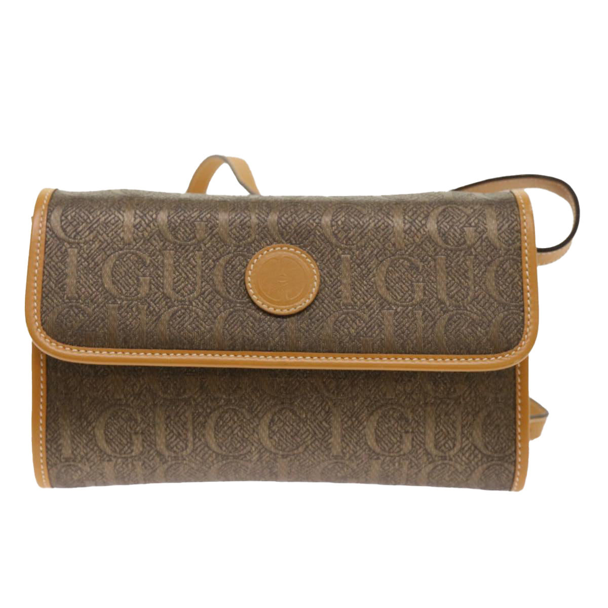 GUCCI Shoulder Bag Canvas Leather Brown 004.115.3410 ar9770
