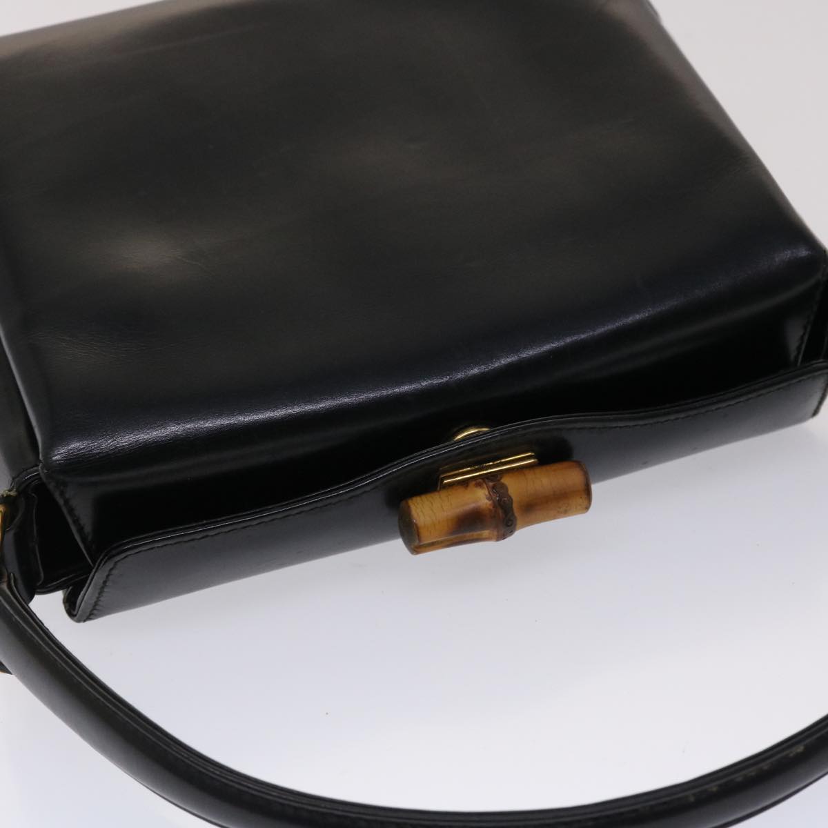 GUCCI Bamboo Shoulder Bag Leather 2way Black 000.926.0175 ar9771