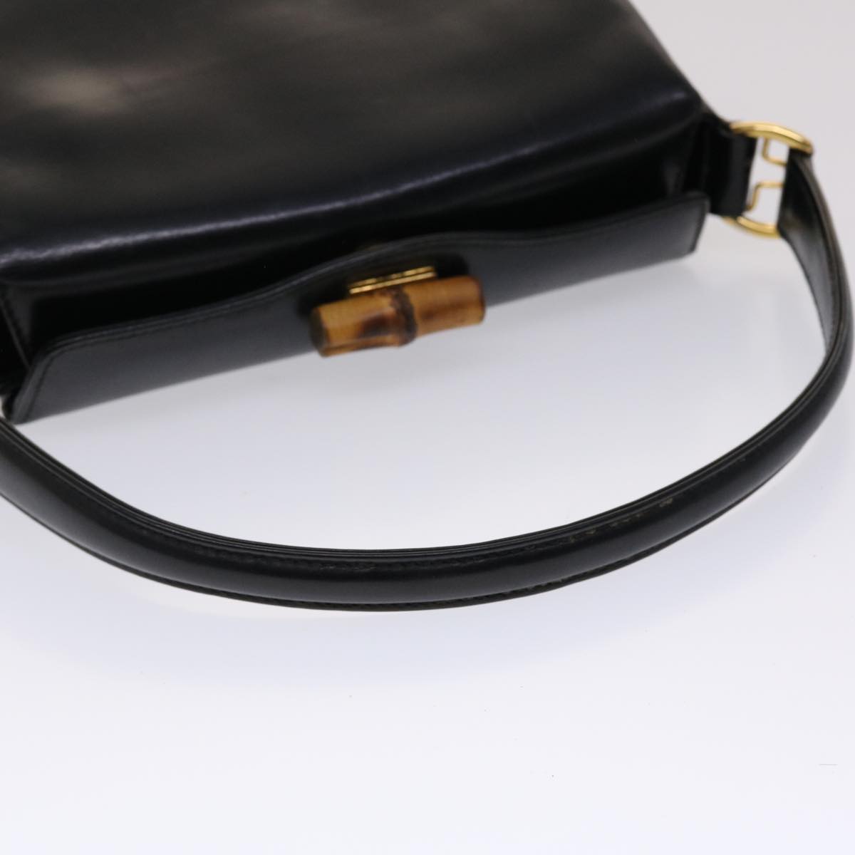 GUCCI Bamboo Shoulder Bag Leather 2way Black 000.926.0175 ar9771