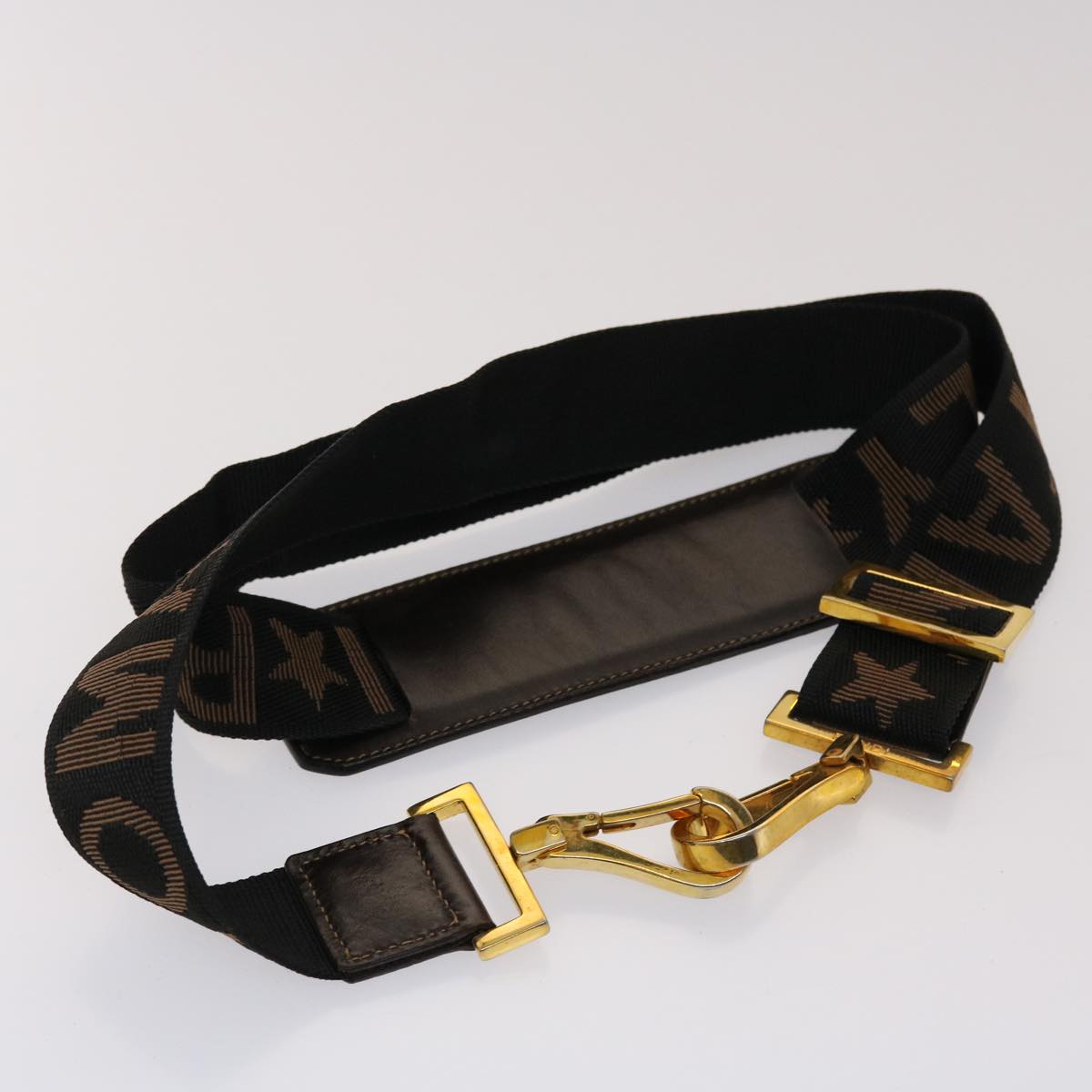 FENDI Zucca Canvas Hand Bag 2way Black Brown ar9852