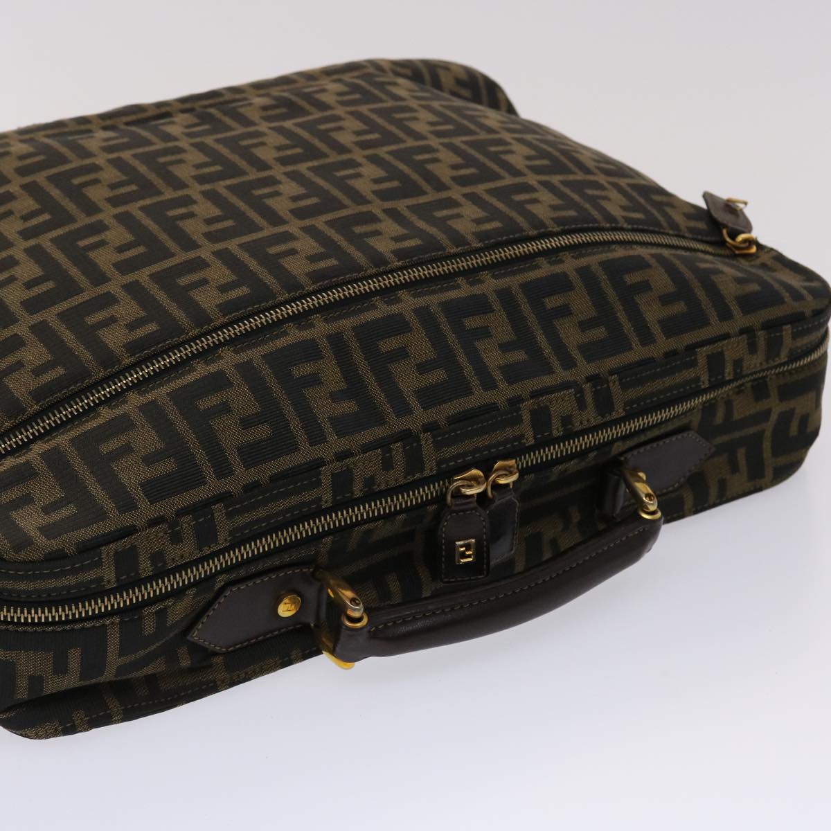 FENDI Zucca Canvas Hand Bag 2way Black Brown ar9852