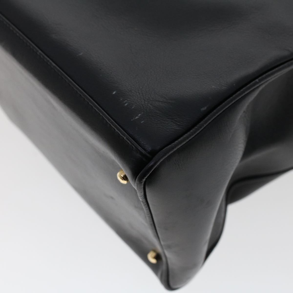 GUCCI Bamboo Hand Bag Leather 2way Black 002.2855.0322.0 ar9879B