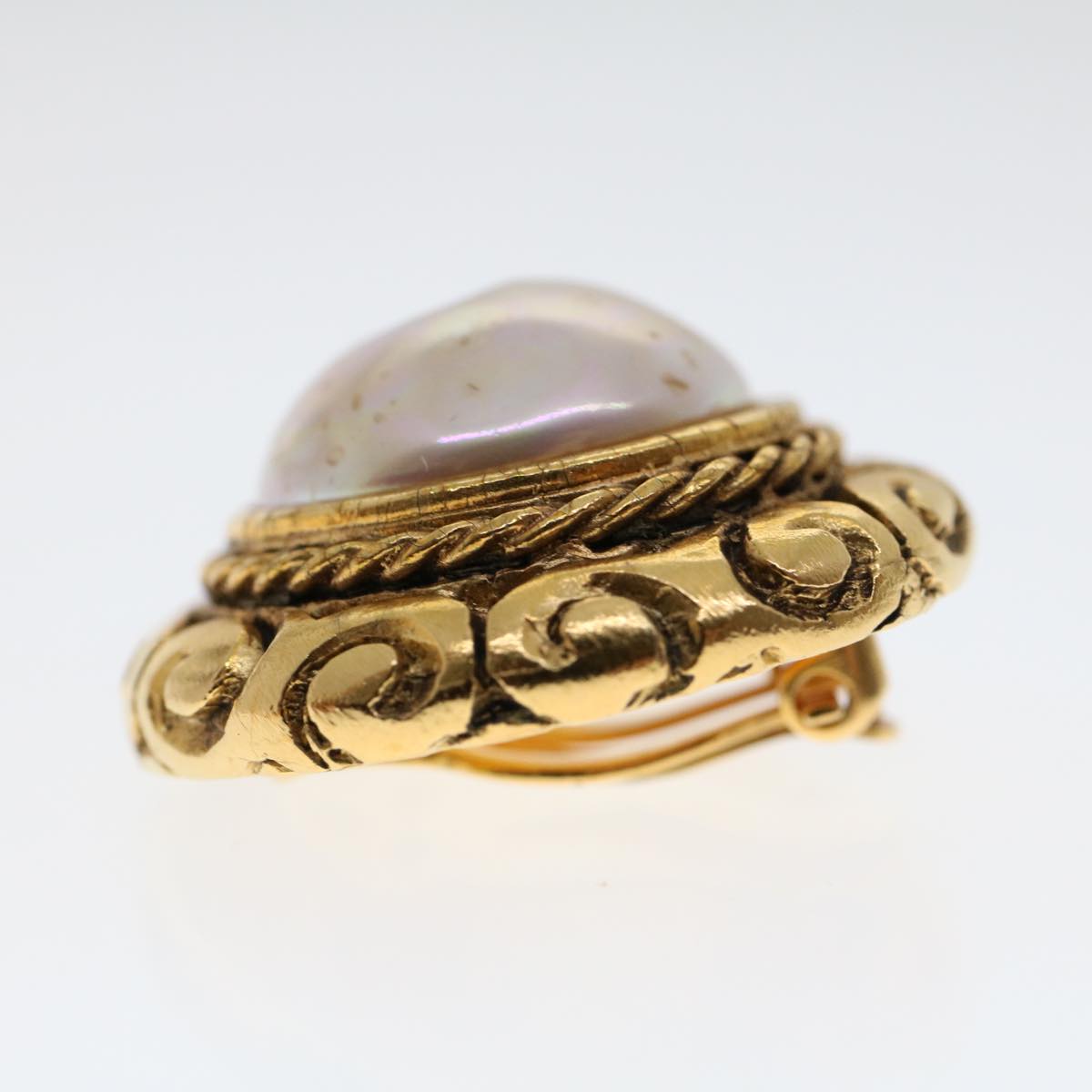 CHANEL Earring Gold Tone CC ar9892B