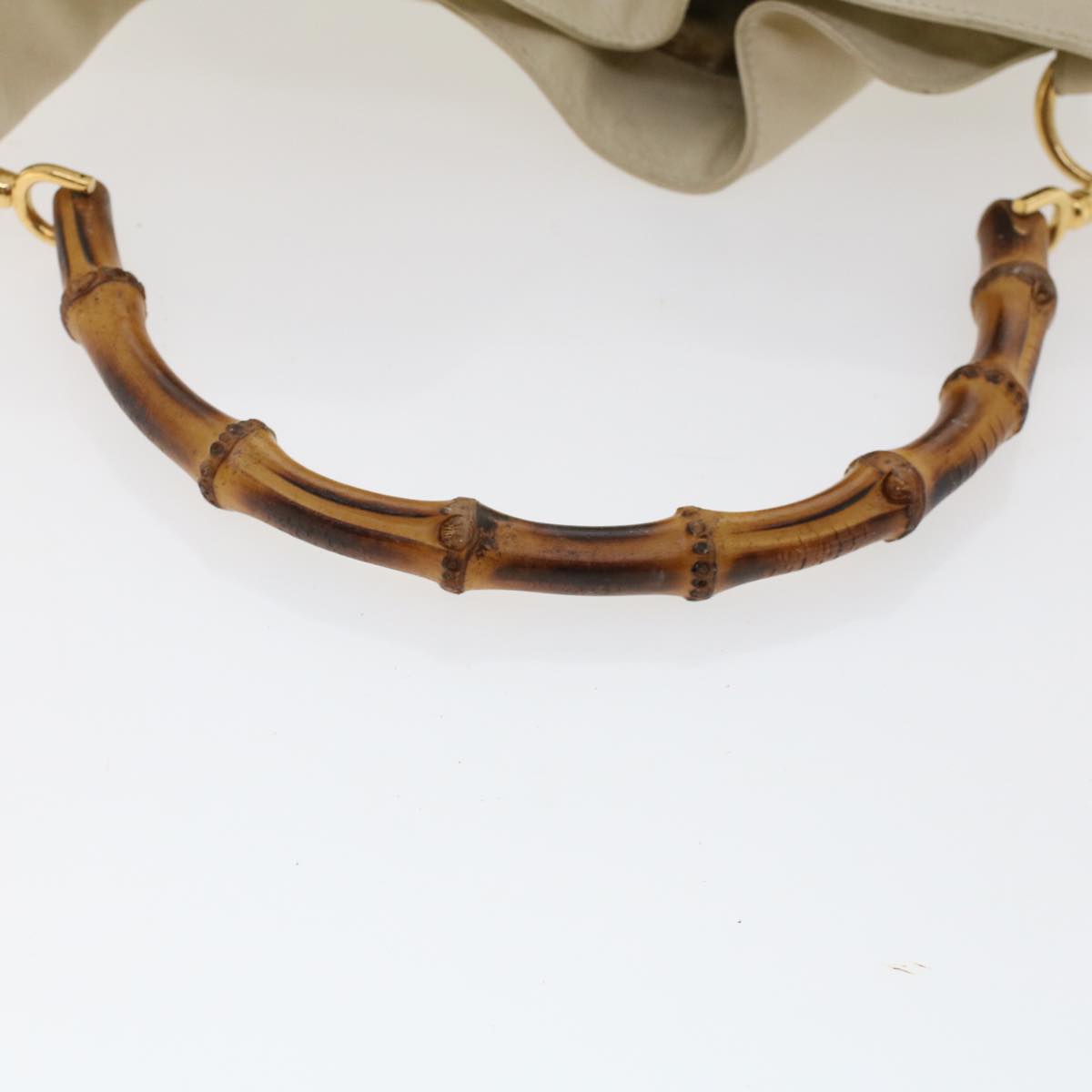 GUCCI Bamboo Shoulder Bag Leather Beige Brown ar9898B