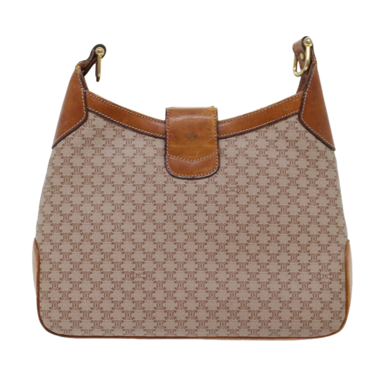 FENDI Pecan Macadam Canvas Hand Bag Garment Cover 3Set Brown Black ar9900B
