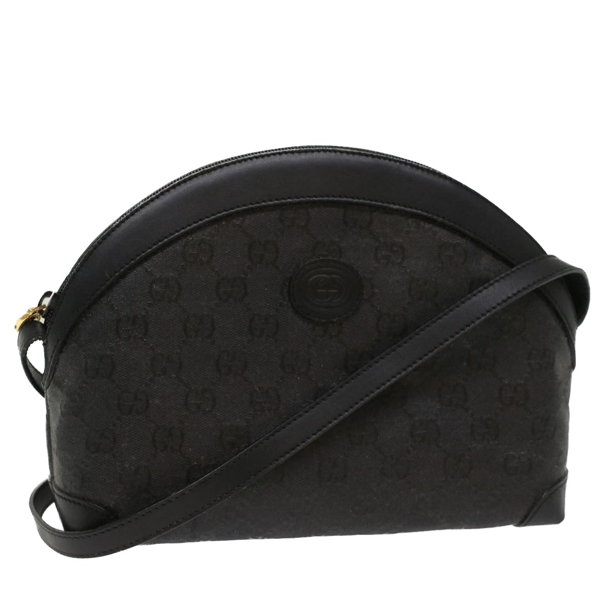 GUCCI GG Canvas Shoulder Bag Coated Canvas Black 007•115•0083 ar9924
