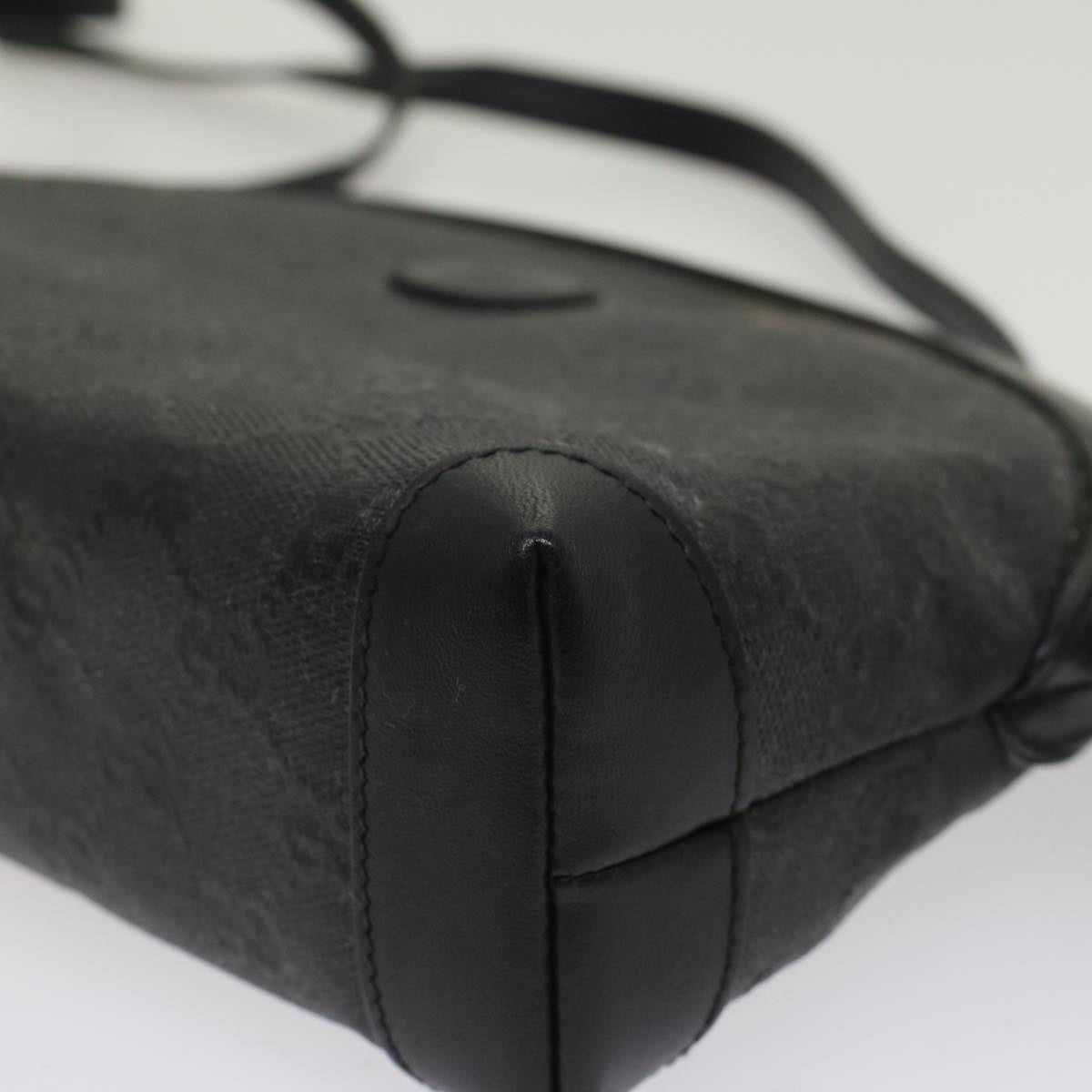 GUCCI GG Canvas Shoulder Bag Coated Canvas Black 007•115•0083 ar9924
