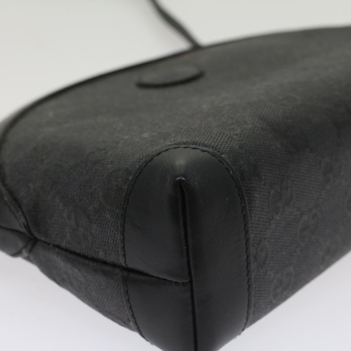 GUCCI GG Canvas Shoulder Bag Coated Canvas Black 007•115•0083 ar9924