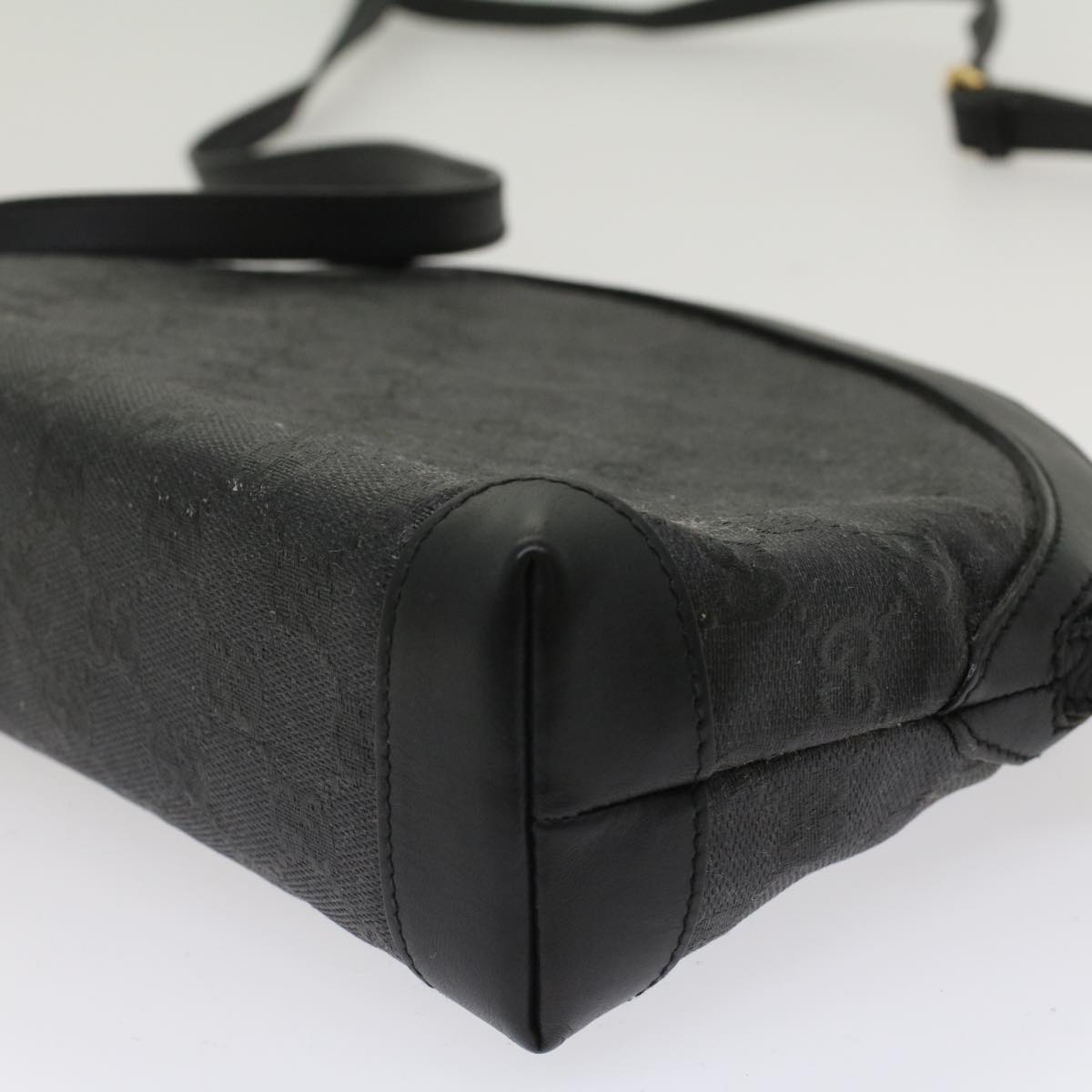 GUCCI GG Canvas Shoulder Bag Coated Canvas Black 007•115•0083 ar9924