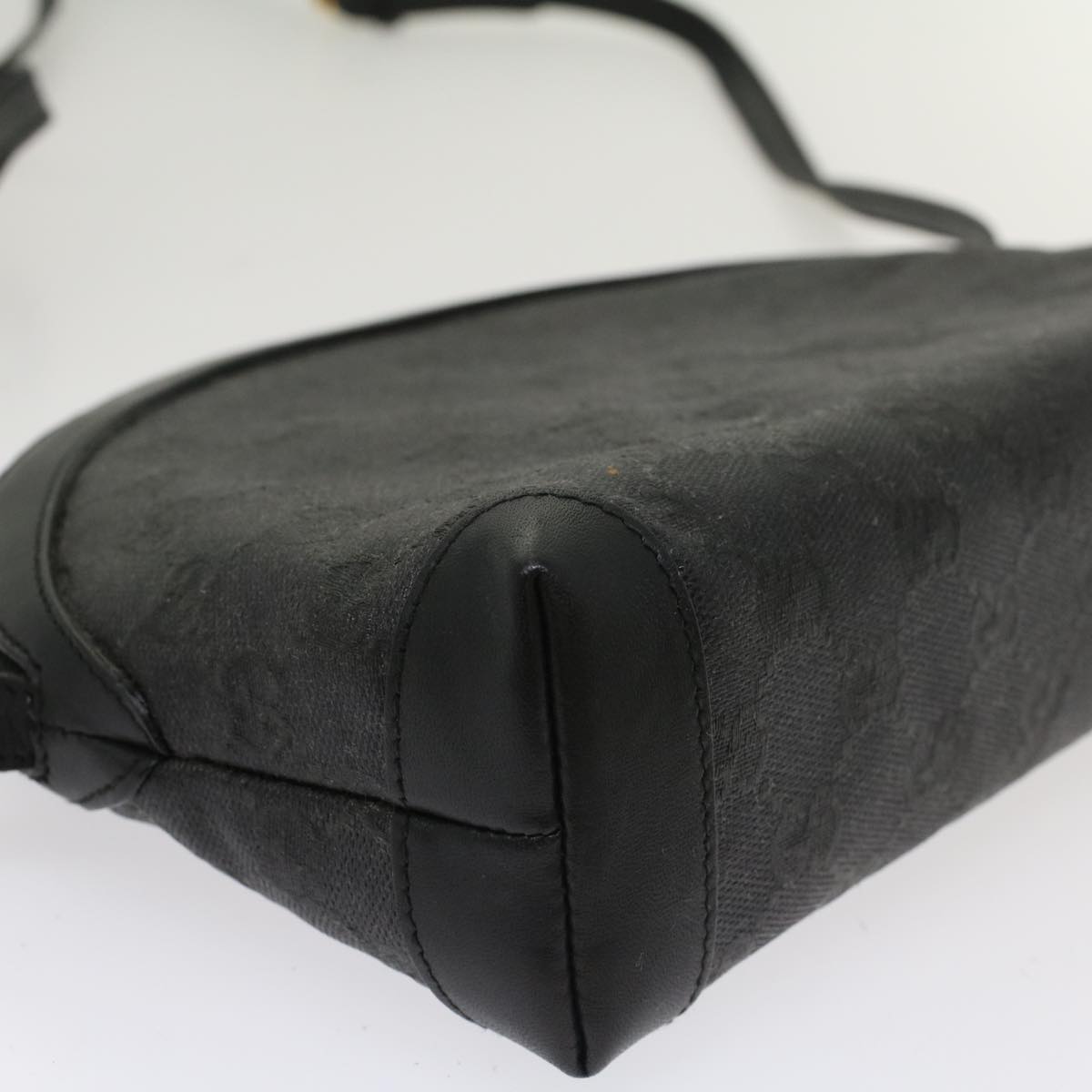 GUCCI GG Canvas Shoulder Bag Coated Canvas Black 007•115•0083 ar9924