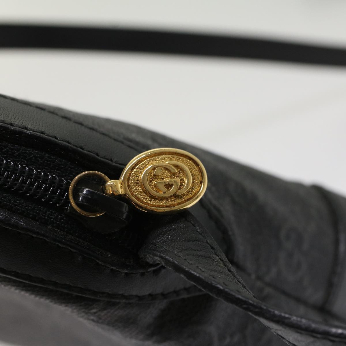 GUCCI GG Canvas Shoulder Bag Coated Canvas Black 007•115•0083 ar9924