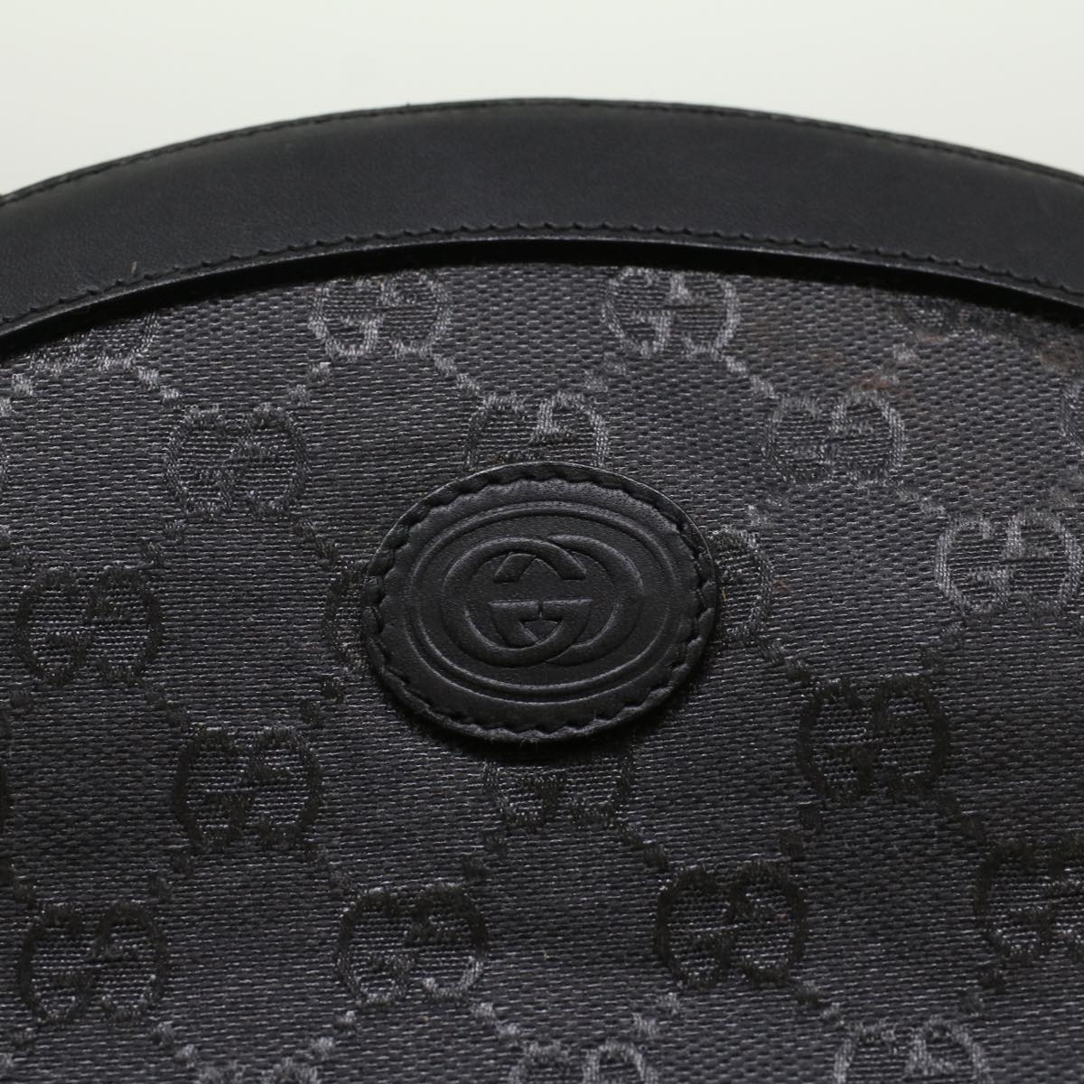 GUCCI GG Canvas Shoulder Bag Coated Canvas Black 007•115•0083 ar9924