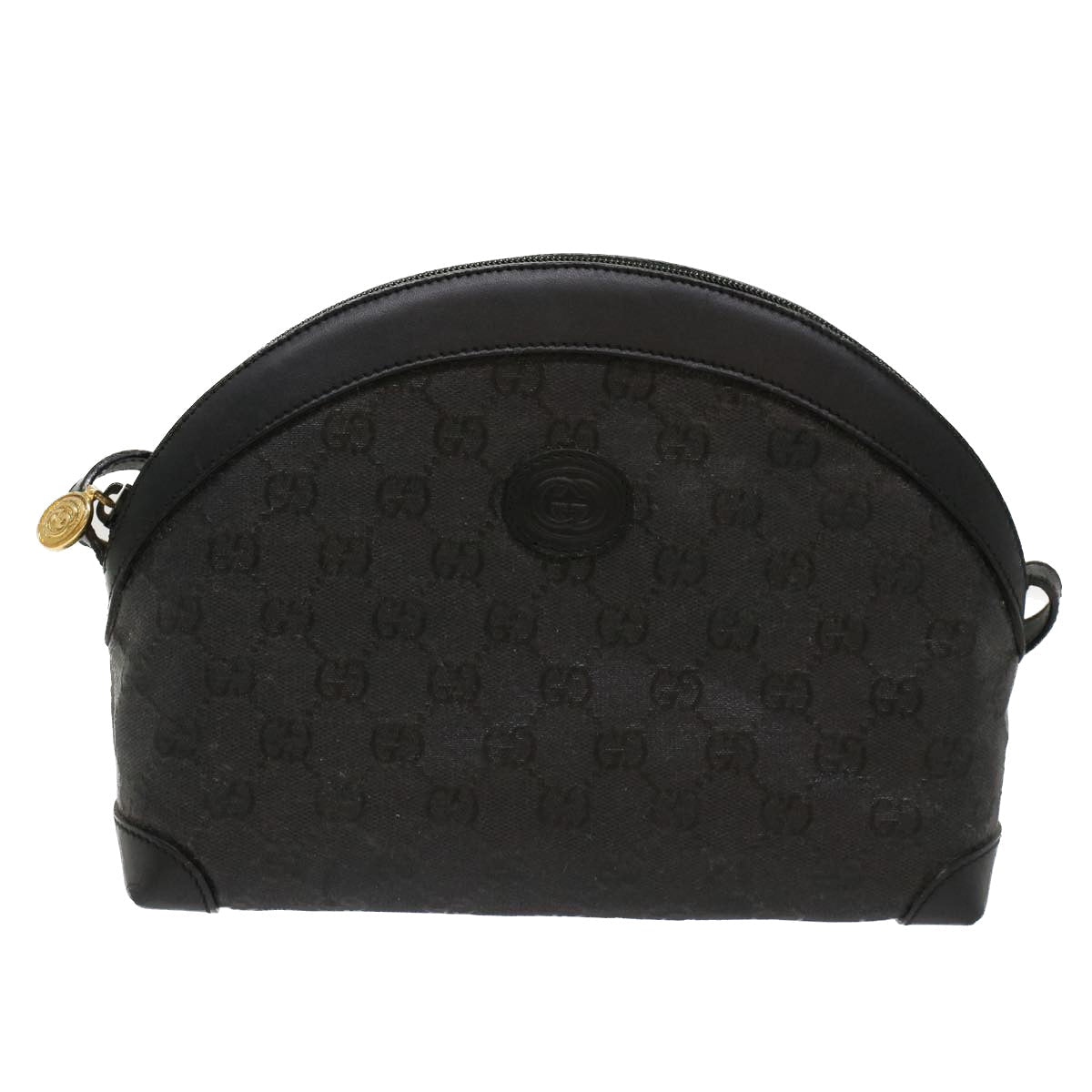 GUCCI GG Canvas Shoulder Bag Coated Canvas Black 007•115•0083 ar9924