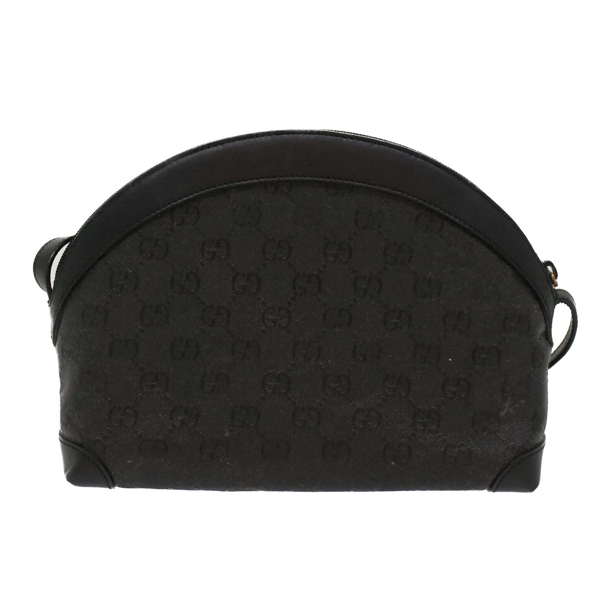 GUCCI GG Canvas Shoulder Bag Coated Canvas Black 007•115•0083 ar9924