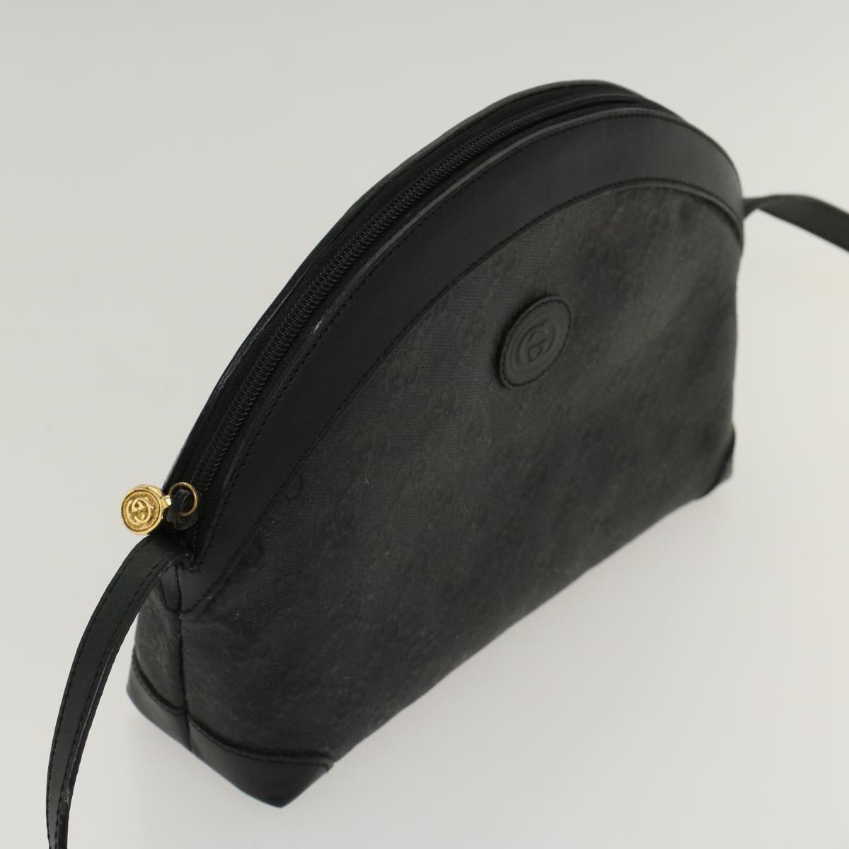 GUCCI GG Canvas Shoulder Bag Coated Canvas Black 007•115•0083 ar9924