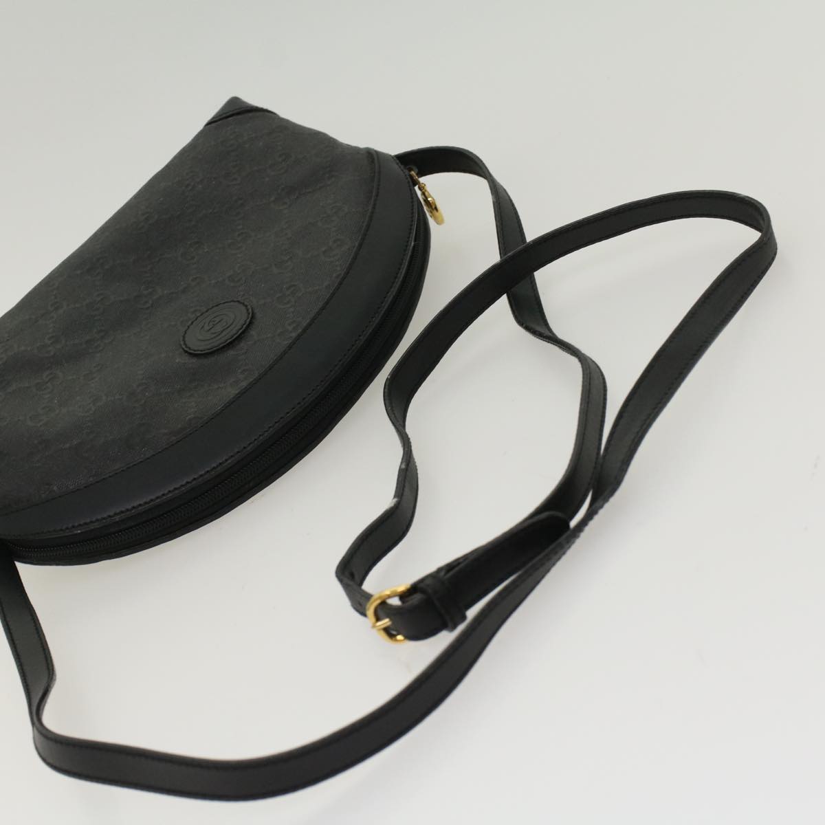 GUCCI GG Canvas Shoulder Bag Coated Canvas Black 007•115•0083 ar9924