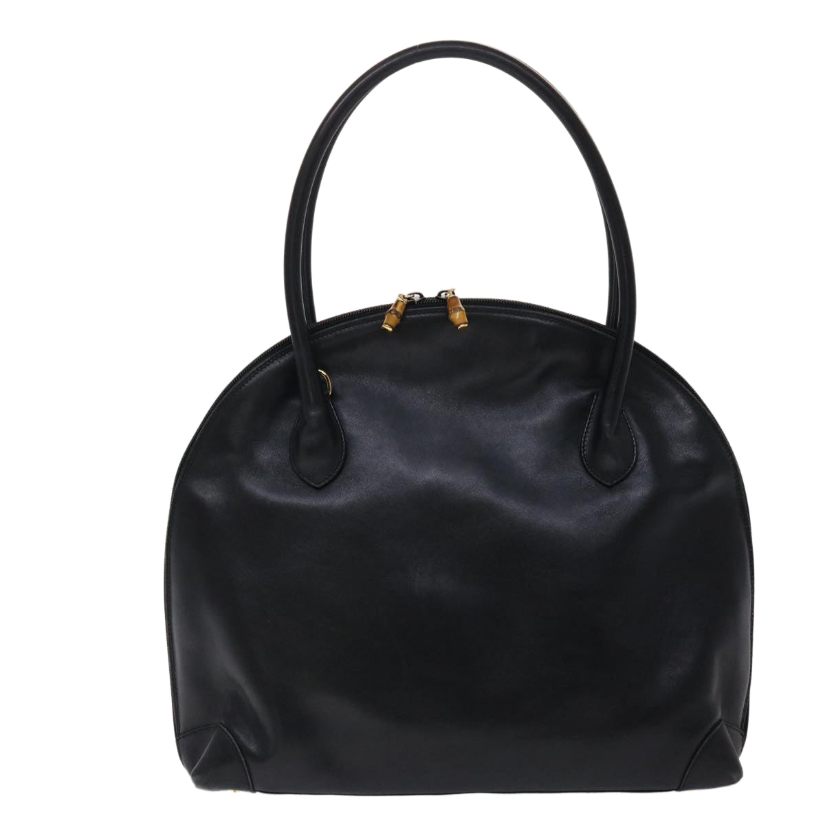 GUCCI Bamboo Shoulder Bag Leather Black ar9933